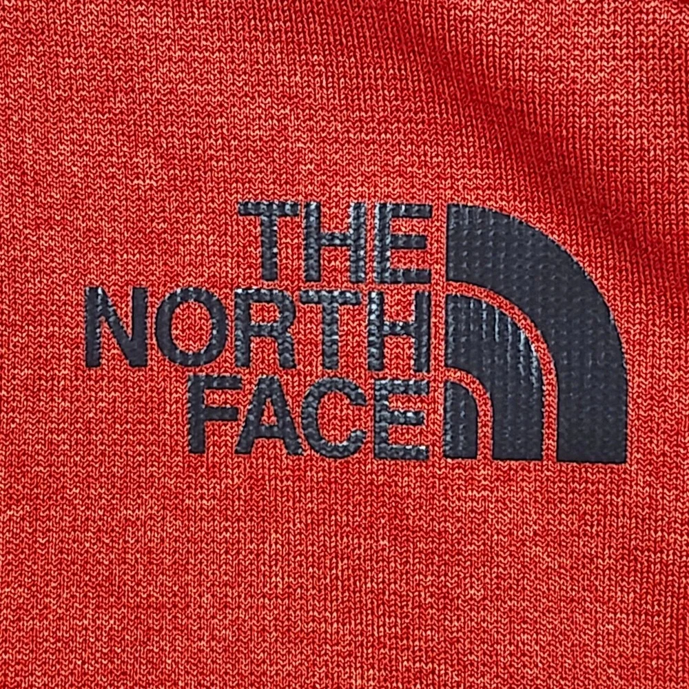 The North Face Men Orange Heathered Quarter Zip Pullover Jacket Size Medium Fall